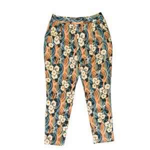 SUNO Floral Print Cropped Pants – High-Rise, XS, Ethical Luxury Fashion